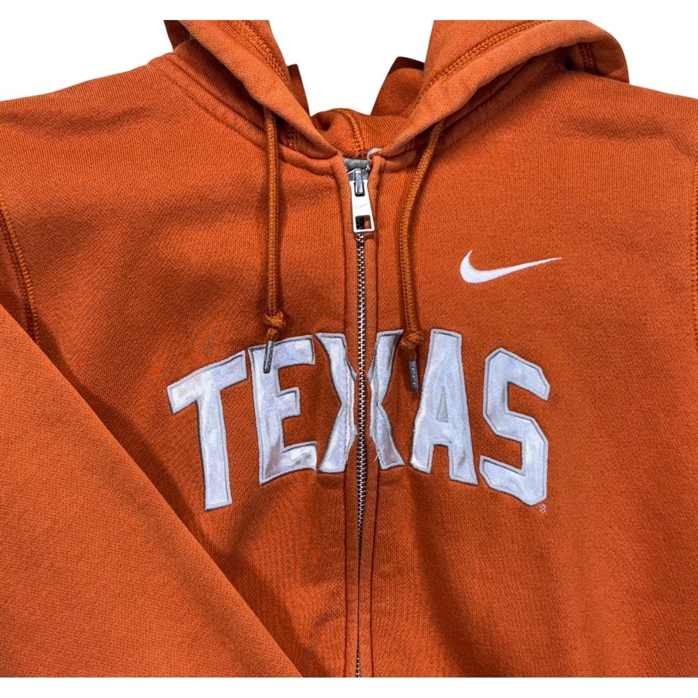 Nike Orange 'TEXAS' Full-Zip Hoodie with White Logo